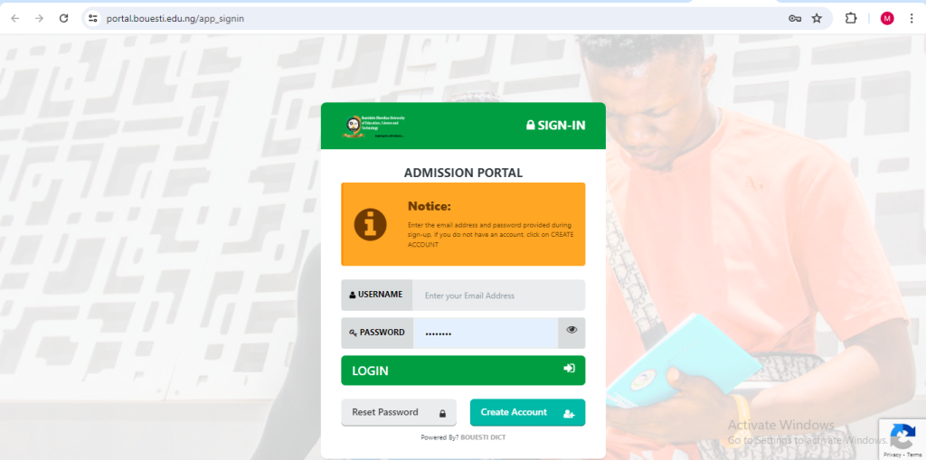 How To Apply for BOUESTI POST UTME Form